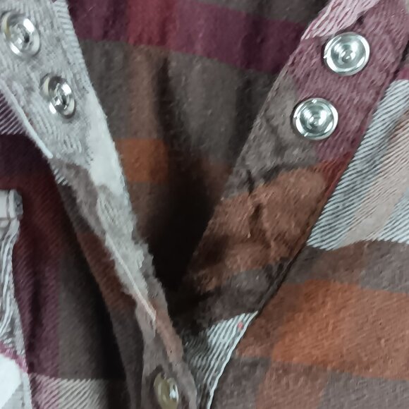 Cowgirl Up Womens Size XL Brown Plaid Western Shirt Pearl Snap With Rhinestone - Picture 8 of 10